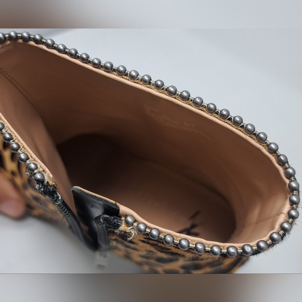 NWT Coach Drea Ankle Boots Bootie Zip Shoes Heels Leopard Calf Fur 8 US 38.5 EU - Picture 14 of 14